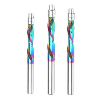 1pc CNC Router Bit Spiral Compression Cutting Edge Woodworking Tool NF20 TAC Coated MDF Hardwood Plywood Particleboard