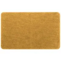 spirella Badematte ROSARIO, rechteckig, Höhe: 12 mm, Badteppich Velours, 100% Polyester Microfaser, Anti-Rutsch Beschichtung, für Fussbodenheizung geeignet, waschbar 30°, schnelltrocknend, 50 x 80 cm, safran gelb