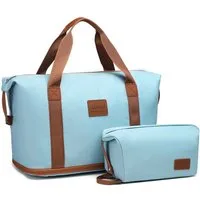 KONO Reisetasche 2-in-1 Set: Erweiterbare Handgepäck-Tasche (36L) + Kosmetiktasche, Praktisches und leichtes Design