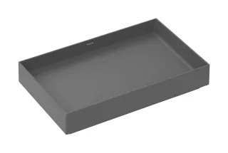 Hansgrohe Xuniva Evo E Aufsatzwaschtisch 650/400 ohne Hahnloch und Überlauf, Schiefergrau Matt, 6032 60326760