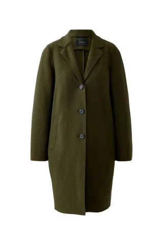 Oui - MAYSON Mantel Boiled Wool - reine Schurwolle khaki - Gr. - 42