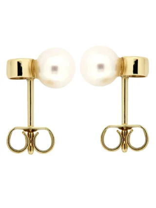 Orolino Ohrringe 585 Gold 2x Brillant 0,03ct. und Perle weiß 6,5-7mm