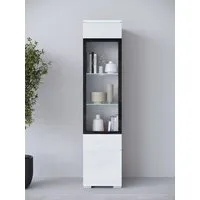 Home affaire Vitrine Vera, Glasvitrine, Höhe 130 cm, in verschiedenen Farbausführungen (1-St) LED-Beleuchtung, Türanschlag frei wählbar, stehend/hängend