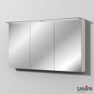 Sanipa Reflection Spiegelschrank MALTE 130 mit LED-Aufsatzleuchte, Weiß-Soft SD15743