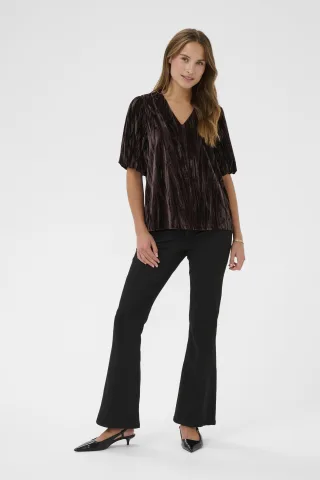 Kurzarm-Bluse KAelva Kurzarm-Bluse Regular fit dark brown