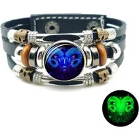 Stelby Armband mit Gravur Armband Sternzeichen Widder mit 3D Gravur im Glas (Weihnachtsgeschenk, Geburtstagsgeschenk, Valentinstaggeschenk, modern, minimalistisch), langlebig, pflegeleicht, unisex