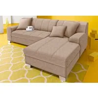 DOMO collection Ecksofa TURAH 239x152 cm, inkl. Zierkissen, moderne Steppung, mit Bettfunktion, Schlafsofa, Unser Dauertiefpreis