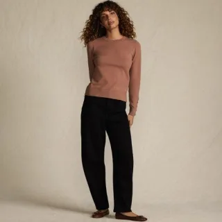 Farbige Soft Denim Relaxte Barrel-Jeans Mid Waist in Petite-Größe, Damen, size: petite, Schwarz, by Lands' End