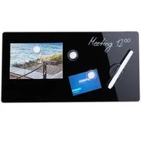 relaxdays Magnettafel Schwarze Magnettafel aus Glas, 20 x 40 cm