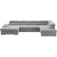 sit&more Wohnlandschaft Valantine U-Form, B: 349 cm, mit Arm- & Kopfteilverstellung, optional mit Bettfunktion