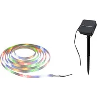 Paulmann LED-Streifen Solar mit Dämmerungssensor IP44 3m RGB 0,3W Schwarz, 1-flammig