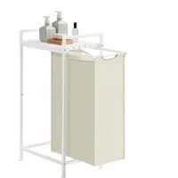 VASAGLE Wäschekorb, Wäschesammler mit Ablage, Wäschebox, 47 L