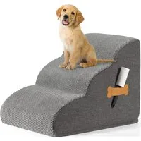 SURFOU Haustiertreppe 3 stufige Hundetreppe für kleine Hunde & Katzentreppe mit waschbarem, Perfekt als Hundetreppe Bett & stabile Katzentreppe für alte Katzen