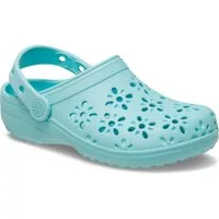 Crocs Classic Floral Cut Out Clog Clog Sommerschuh, Sandale, Strandschuh mit schwenkbarem Fersenriemen