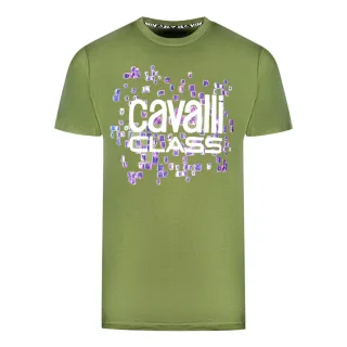 Cavalli Class Skalen-Design-Logo grünes T-Shirt