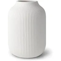 flature Dekovase mit Rillen - wasserdichte Keramik Vase in Matt für Blumen Pampasgras