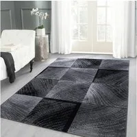 Carpettex Designteppich Kariert Design, Rechteckig, Höhe: 6 mm, Kurzflor Teppich Wohnzimmer Abstrakt Kariert Design Pflegeleicht