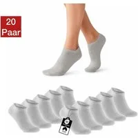 NERS Kurzsocken aus Baumwolle 10 Paar, Damen und Herren ohne Naht, mit Komfortbund (20-Paar, 10) Sneaker socken, Atmungsaktive, Ohne Gummidruck, Robust und Langlebig
