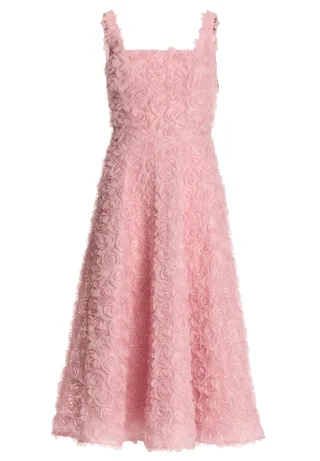 SWING - Cocktailkleid aus Blütenstoff mit Karree-Ausschnitt vintage pink - Gr. - 34