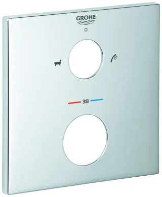 GROHE Rosette 49103 eckig für THM-Fertigmontagesets chrom, 49103000 49103000