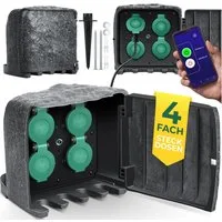 KESSER Gartensteckdose, Gartensteckdose Steinoptik mit Steckplätzen mit WiFi Fun