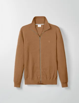 BASEFIELD - Zip Cardigan earth brown melange - Gr. - XXL