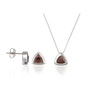 Orphelia Damen 925 Sterling Silber Set: Kettenanhänger + Ohrringe - Silber SET-5909