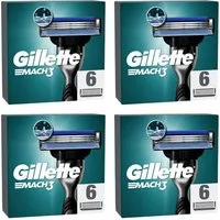 Gillette Rasierklingen Mach3 Rasurklingen Nassrasierer Ersatzklingen 3-fach-Klinge, 4-tlg., - 24 Klingen, Edelstahl, rostfrei