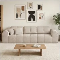 skølm Sofa Vanaheim, Vollschaumcouch vakuumiert verpackt, Couch 3 Sitzer mit 2 Kissen, beige, kein Aufbau erforderlich