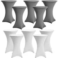 Clanmacy Stehtischhusse 5er Stehtischhusse Stretch Stehtisch Ø60-80cm Tisch Husse Bistrotisch