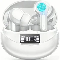 Forrlite 2026 Neue In Ear Kopfhörer, In Ear Ohrhörer, Kopfhörer kabellos Bluetooth-Kopfhörer (Noise Cancelling 50 Std Spielzeit In Ear Kopfhörer mit 6 ENC Noise Cancelling Mics, IP7 Wasserdicht Ohrhörer, Kabellose Kopfhörer mit LED-Anzeige, HiFi Ster