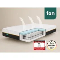Taschenfederkernmatratze fan Flexible Duo T, Matratze 90x200 cm, 140x200 cm & mehr, in H2/H3, fan, 22 cm hoch, Wendematratze mit Pure Fresh-Bezug, 1034 Federn (bei 100x 200 cm)