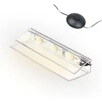 kalb LED Glaskantenbeleuchtung LED Glaskantenbeleuchtung Clip Set 3000K/5000K Transparent Plug & Play, 1er Set warmweiß