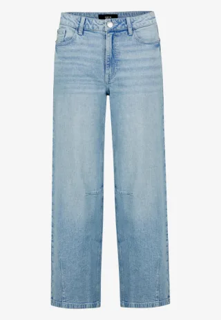 zero - Barrel Fit Jeans mit hohem Bund und weitem Bein blau - Gr. - 38