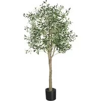 Kunstbaum Künstlicher Olivenbaum 180cm groß Kunstpflanze für Wohnzimmer, LuxusKollektion