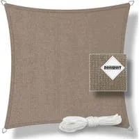 bonsport Sonnensegel Sonnensegel Quadrat, HDPE, (Quadrat 2x2m Taupe), HDPE