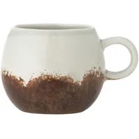 Bloomingville Espressotasse Bloomingville Espresso Tasse PAULA Hellgrau Braun mit Henkel