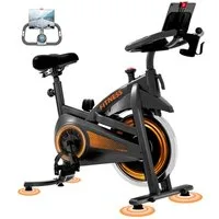 LONTEK Heimtrainer Indoor Bike mit App, Komfortsitz – Indoor Cycling Bike (1-tlg), 136KG Belastbarkeit