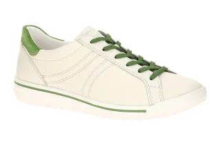Legero 2-000452 ALIA Damen Schn?r-Halbschuhe creme-wei? mit gr?ner Sohle