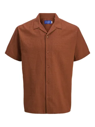JACK&JONES - JORLUKE SEERSUCKER RESORT SHIRT SS Arabian Spice - Gr. - L
