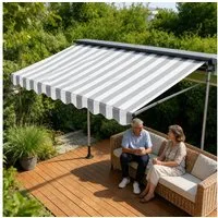 Ferghana Klemmmarkise Klemmmarkise Ohne Bohren, Balkonmarkise Höhenverstellbar (Sonnenschutz Wasserdicht UV-beständig, Sonnenmarkise für Terrasse Balkon Garten) Sichtschutz Markise