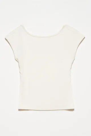 Slim Fit Cut-Out Jersey-Bluse