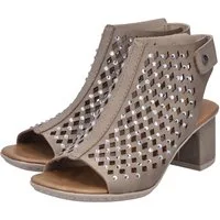 Rieker Schaftsandalette Sommerschuh, Urlaubsschuh mit Klettverschluss und Glitzersteinchen