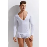 Mellice Langarmshirt Herren Deep V-Neck Shirt Baumwollqualität