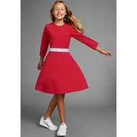 KIDSWORLD Skaterkleid mit Glitzerband festlich, kniefrei, 3/4-Ärmel, aus Baumwollmischung