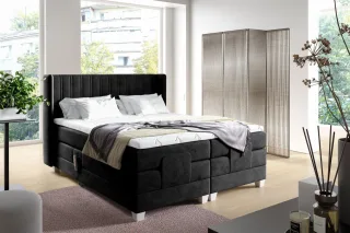 Boxspringbett Elektrisch Bett MAGNUS 140x200cm in Stoff Salvador Schwarz