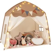COSTWAY Spielzelt Kinder Spielhaus, mit Lichterketten, 157 x 98 x 148cm