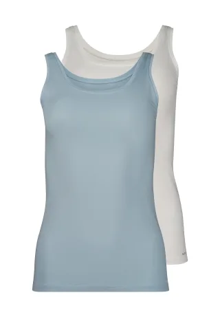 SKINY - Skiny Damen Tanktop Doppelpack SKINY ADVANTAGE Cotton Stretch sterlingivory selection - Gr. - 36