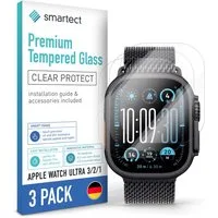 smartect Displayschutzglas Schutzglas Panzerfolie Klar für Apple Watch Ultra 3 / 2 / 1, Set, 3 Stück, Schutzfolie Glasschutz Bildschirm