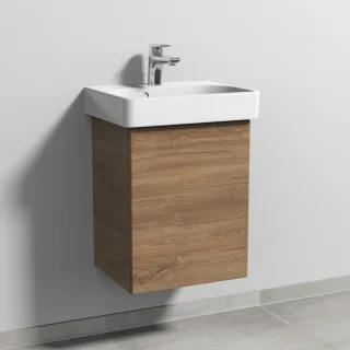 Sanipa 3way Waschtischunterbau zu Geberit Smyle Square Waschtisch mit 1 Tür, Eiche-Kansas SM66959